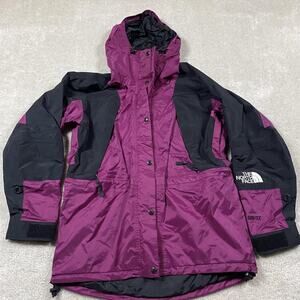 The North Face Jacket Womens S Purple Black GORE-TEX Hooded Waterproof Shell